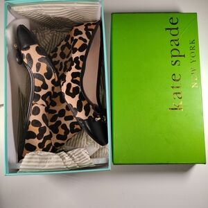 Kate Spade Blush Brown  Leopard  Haircalf Print Wedges